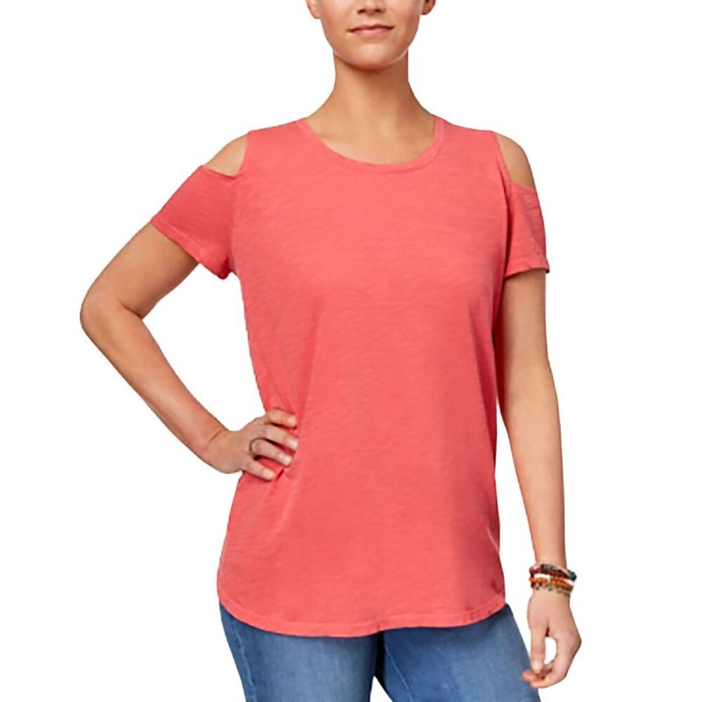 Style & Co Cotton Cold Shoulder T-Shirt
